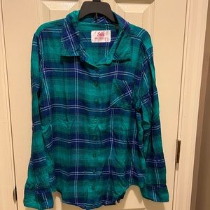 Justice plaid button up. Super cute. Size 20 Plus but runs small.